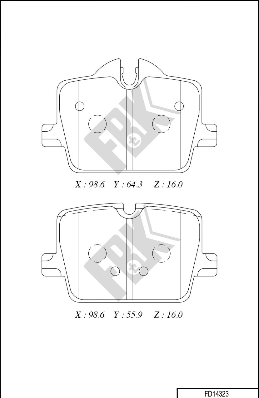 FBK FD14323 - Kit pastiglie freno, Freno a disco autozon.pro