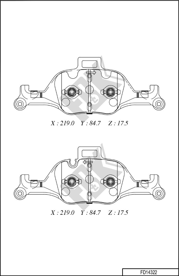 FBK FD14322 - Kit pastiglie freno, Freno a disco autozon.pro