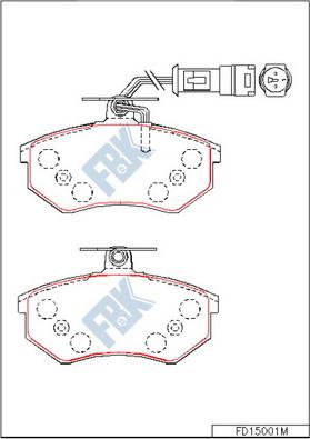 FBK FD15001M - Kit pastiglie freno, Freno a disco autozon.pro