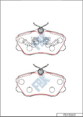 FBK FD15003 - Kit pastiglie freno, Freno a disco autozon.pro