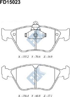 FBK FD15023 - Kit pastiglie freno, Freno a disco autozon.pro