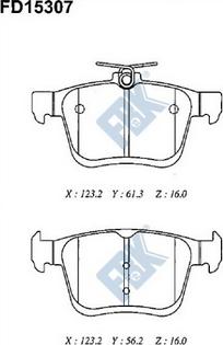 FBK FD15307 - Kit pastiglie freno, Freno a disco autozon.pro