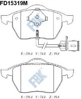 FBK FD15319M - Kit pastiglie freno, Freno a disco autozon.pro