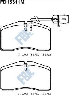 FBK FD15311M - Kit pastiglie freno, Freno a disco autozon.pro