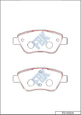 FBK FD16004 - Kit pastiglie freno, Freno a disco autozon.pro