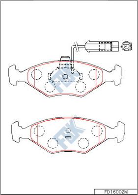 FBK FD16002M - Kit pastiglie freno, Freno a disco autozon.pro