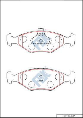 FBK FD16002 - Kit pastiglie freno, Freno a disco autozon.pro