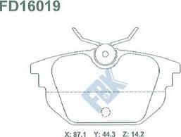 FBK FD16019 - Kit pastiglie freno, Freno a disco autozon.pro