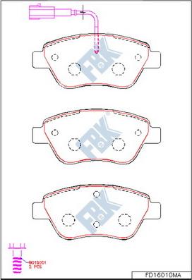 FBK FD16010MA - Kit pastiglie freno, Freno a disco autozon.pro