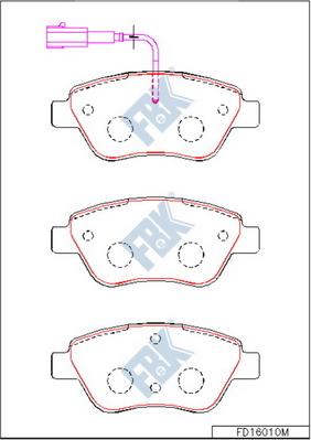 FBK FD16010M - Kit pastiglie freno, Freno a disco autozon.pro