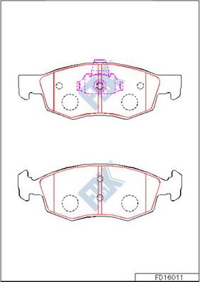 FBK FD16011 - Kit pastiglie freno, Freno a disco autozon.pro