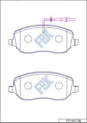 FBK FD16013M - Kit pastiglie freno, Freno a disco autozon.pro