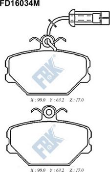 FBK FD16034M - Kit pastiglie freno, Freno a disco autozon.pro