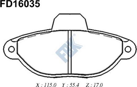 FBK FD16035 - Kit pastiglie freno, Freno a disco autozon.pro