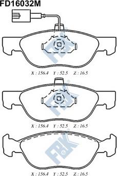 FBK FD16032M - Kit pastiglie freno, Freno a disco autozon.pro