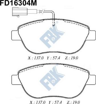 FBK FD16304M - Kit pastiglie freno, Freno a disco autozon.pro