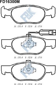 FBK FD16300M - Kit pastiglie freno, Freno a disco autozon.pro