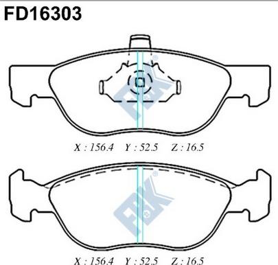 FBK FD16303 - Kit pastiglie freno, Freno a disco autozon.pro