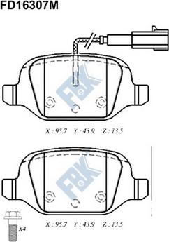 FBK FD16307MA - Kit pastiglie freno, Freno a disco autozon.pro