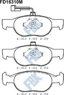 FBK FD16310M - Kit pastiglie freno, Freno a disco autozon.pro