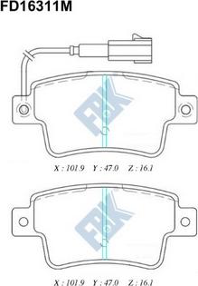 FBK FD16311M - Kit pastiglie freno, Freno a disco autozon.pro