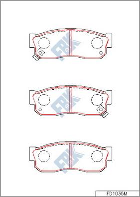 FBK FD1035M - Kit pastiglie freno, Freno a disco autozon.pro