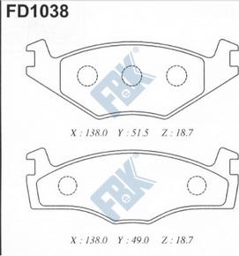 FBK FD1038 - Kit pastiglie freno, Freno a disco autozon.pro