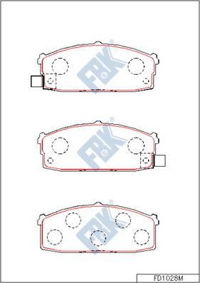 FBK FD1028M - Kit pastiglie freno, Freno a disco autozon.pro