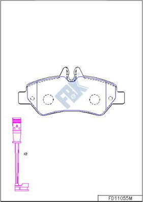 FBK FD11055M - Kit pastiglie freno, Freno a disco autozon.pro