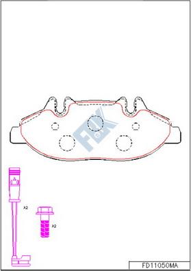 FBK FD11050MA - Kit pastiglie freno, Freno a disco autozon.pro