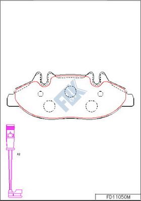 FBK FD11050M - Kit pastiglie freno, Freno a disco autozon.pro