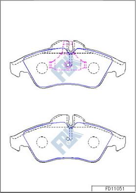FBK FD11051 - Kit pastiglie freno, Freno a disco autozon.pro
