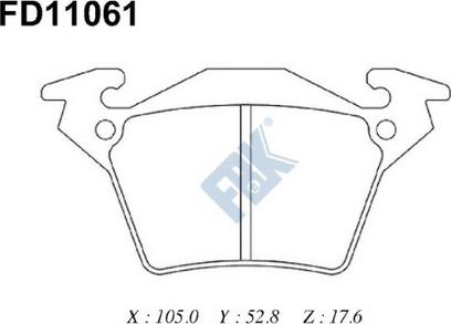 FBK FD11061 - Kit pastiglie freno, Freno a disco autozon.pro