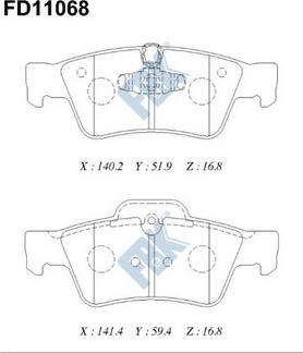 FBK FD11068 - Kit pastiglie freno, Freno a disco autozon.pro