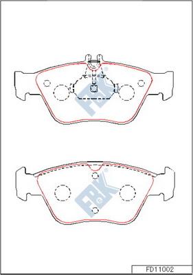 FBK FD11002 - Kit pastiglie freno, Freno a disco autozon.pro