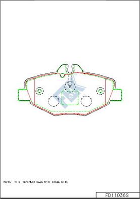 FBK FD11036S - Kit pastiglie freno, Freno a disco autozon.pro