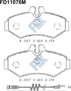 FBK FD11076M - Kit pastiglie freno, Freno a disco autozon.pro