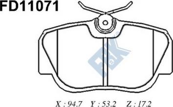 FBK FD11071 - Kit pastiglie freno, Freno a disco autozon.pro