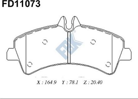 FBK FD11073 - Kit pastiglie freno, Freno a disco autozon.pro