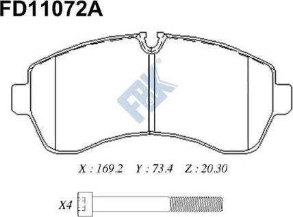 FBK FD11072A - Kit pastiglie freno, Freno a disco autozon.pro