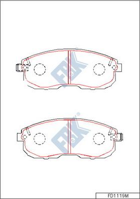 FBK FD1119M - Kit pastiglie freno, Freno a disco autozon.pro