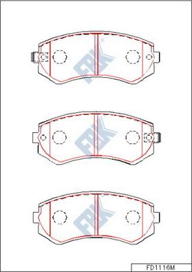 FBK FD1116M - Kit pastiglie freno, Freno a disco autozon.pro