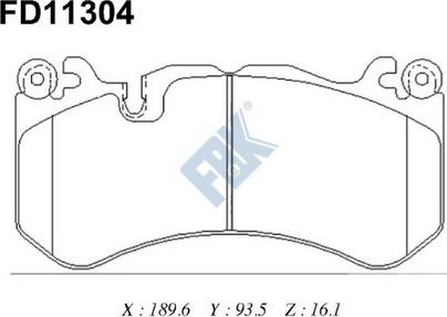 FBK FD11304 - Kit pastiglie freno, Freno a disco autozon.pro