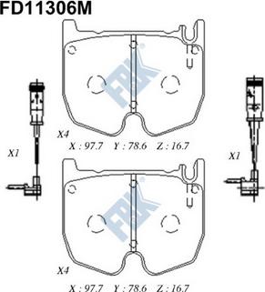 FBK FD11306M - Kit pastiglie freno, Freno a disco autozon.pro