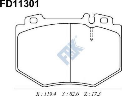 FBK FD11301 - Kit pastiglie freno, Freno a disco autozon.pro