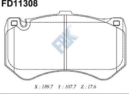 FBK FD11308 - Kit pastiglie freno, Freno a disco autozon.pro