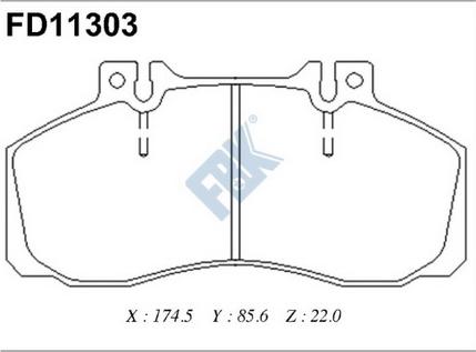 FBK FD11303 - Kit pastiglie freno, Freno a disco autozon.pro