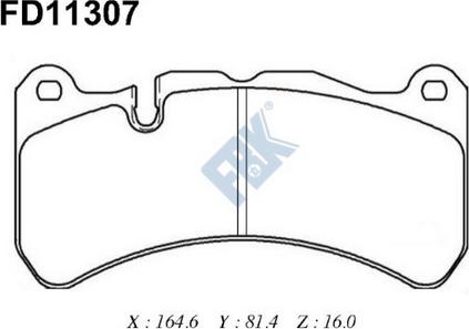 FBK FD11307 - Kit pastiglie freno, Freno a disco autozon.pro