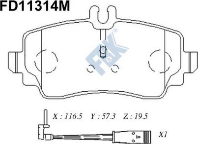 FBK FD11314M - Kit pastiglie freno, Freno a disco autozon.pro