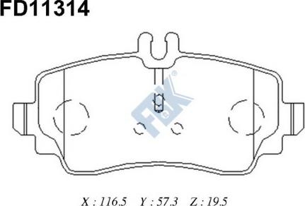 FBK FD11314 - Kit pastiglie freno, Freno a disco autozon.pro